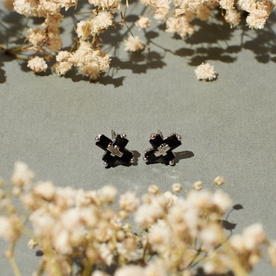 Salty Alpha Modern Faith Lilac Earrings for Men & Boys | Ear Tops | Aesthetic Jewellery Stainless Steel Stud Earring
