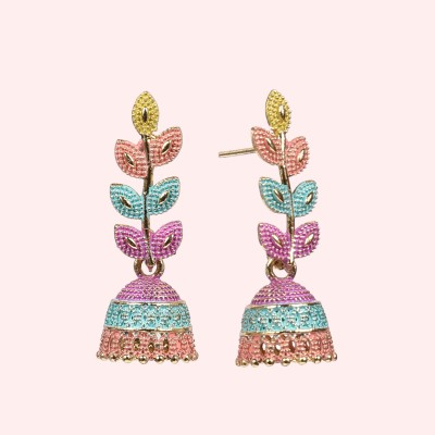 Nanames GOLD PLATED DOME SHAPED JHUMKA EARRINGS Brass Jhumki Earring