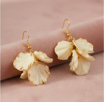 pas Unique yellow golden korean Earrings for girls & women for party wear Alloy Earring Set, Drops & Danglers