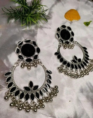 Ruvisha Black crystal trendy and fashion jhumka earring set for women Brass Drops & Danglers, Jhumki Earring, Earring Set