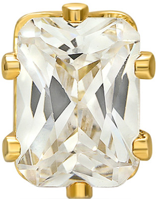 mahi White Rectangular Crystal Stud Mens Earrings Crystal Alloy Stud Earring