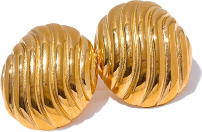 ARISAA shell desings round earing stud Brass Stud Earring