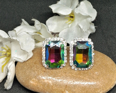 Relishine Elegant Stone Stud Earring with Sparkling Zirconia Border- Perfect for Women Beads Metal Stud Earring