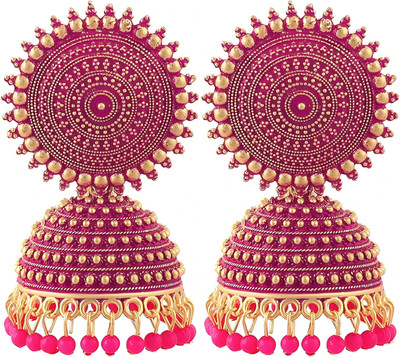 MAYRA TRADING Black floral jhumki Beads Alloy Jhumki Earring