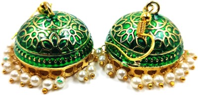 Anantaa Fashion Meenakari collection handpinted pearl jhumka earrings Beads Brass Jhumki Earring