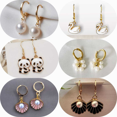 ELCETRATD JEWELLERY Shimmering beautiful pack of 6 earrings combo for women and girls Crystal Alloy Earring Set