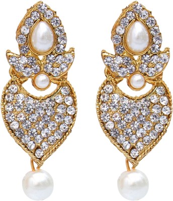 Lucky Jewellery Lucky Jewellery White Stud Pearl Partywear Earring Alloy Drops & Danglers