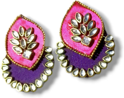 DIPRIYA GALLERY KUNDAN FABRIC STUDS EARRINGS Fabric Stud Earring