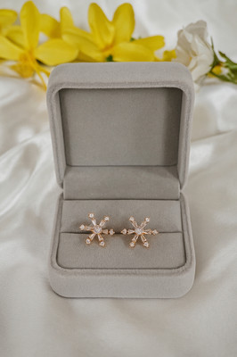 Beba AD stone designer studd. Party looks . Ethnic wear . Elegant look White Zircon Alloy Stud Earring