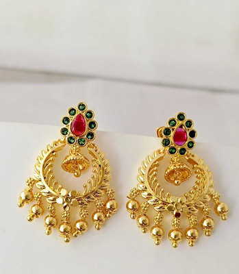 KAKOSHI IMITATION WOMEN'S EARRING Ruby, Emerald Brass Drops & Danglers