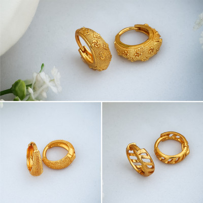 Weroxa Combo of 3 Brass Hoop Earring