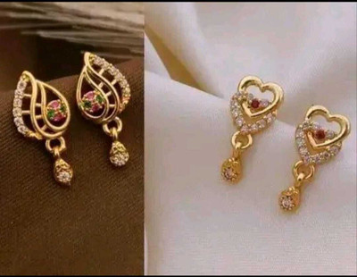 VIAANA CREATION Fancy AD Earrings Flower Printed Style Combo Pearl Alloy Cuff Earring