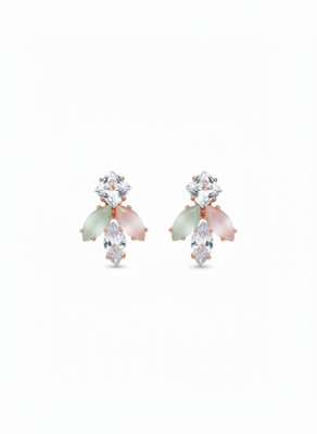 AVELIA AVELIA Crystal Stud Earrings for Women and Girls | Multi-Color Designer Earrings Cubic Zirconia Alloy Earring Set