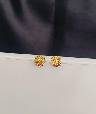 KAKOSHI IMITATION WOMEN STUD Ruby, Diamond Brass Stud Earring