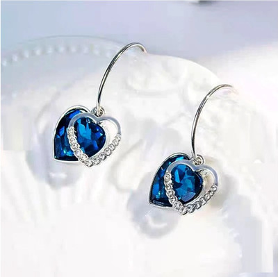 JRISSY Royal Blue Crystal Earring for women Cubic Zirconia Crystal Jhumki Earring, Drops & Danglers