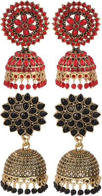 Keviv Wedding & Engagement Earring Combo for Women Beads, Pearl Alloy, Brass Earring Set