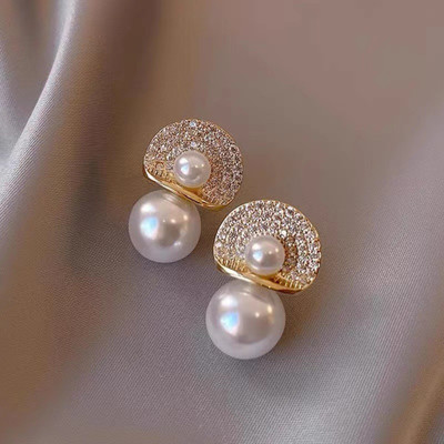 MEENAZ Bow Earrings for women korean earing girl Moti Ear Ring stylish Western studs Cubic Zirconia, Beads, Diamond Gold, Alloy, Mother of Pearl, Stone Earring Set, Stud Earring