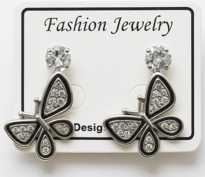 SAHAAR Butterfly Glow Earrings Cubic Zirconia Alloy Hoop Earring