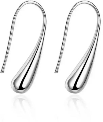 Nilu's Collection Trendy & Fashionable 925 Sterling Silver Plated Water Drop Stud Earrings Copper Stud Earring