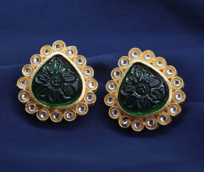 OCEAN WORLDS Colombian Emerald Heart Eaaring With Zircon Stud Earring Emerald Stone Stud Earring