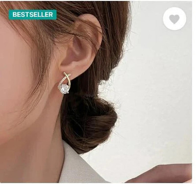 Jefrox Jewels Stud Earing Cubic Zirconia German Silver Stud Earring