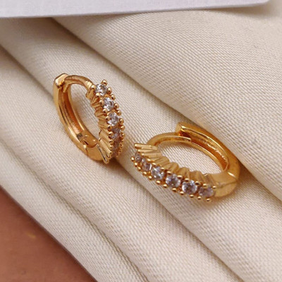 IM ENTERPRISE EG-09 EARRING Cubic Zirconia Brass Stud Earring