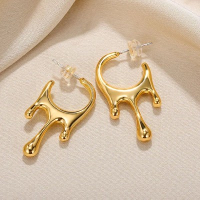 Zodiac Irregular Shape Stainless Steel Hoop Earring