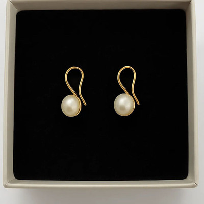 LP JEWELS 18K Gold-Plated Drop Flower Pearl Earrings for Women Pearl Alloy Drops & Danglers