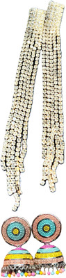 Hernger traders Earring-Long-01_05 & Rainbow-Earrings002_04 Cubic Zirconia Alloy Earring Set