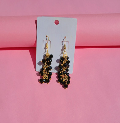 Gulshine Elegant Black Beads Grapes Style Handmade Earrings for Women & Girls Crystal Drops & Danglers