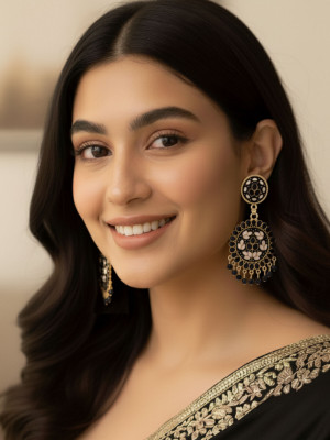 alysa Premium Meena & Beads Alloy Drops & Danglers
