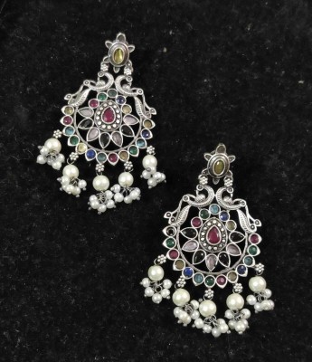 Sanwariya Jewels Oxidised premium Trendy Festive Gift Earrings German Silver Plug Earring