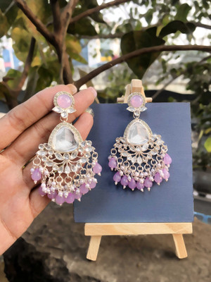 Vedda Gold Plated Drop Earrings for Women & Girls with Brass Metal Diamond Brass Drops & Danglers