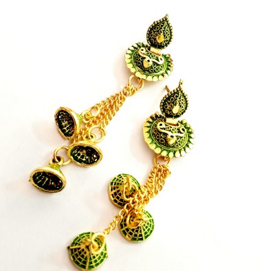 Nawab Collection Exclusive Color Full Earring Set For women Alloy Jhumki Earring