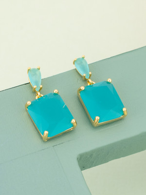 Kushal's Fashion Jewellery Mint Gold-Plated Party Drop Earring Zircon Copper Drops & Danglers