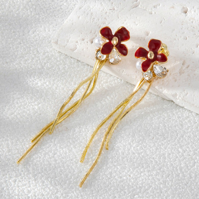 ANOUK Flower Earrings for women korean long earring girl Moti Ear Ring stylish western Cubic Zirconia, Beads, Diamond Gold, Alloy, Mother of Pearl, Stone Drops & Danglers, Earring Set ANOUK Flower Earrings for women korean long earring girl Moti Ear Ring stylish western Cubic Zirconia, Beads, Diamond Gold, Alloy, Mother of Pearl, Stone Drops & Danglers, Earring Set