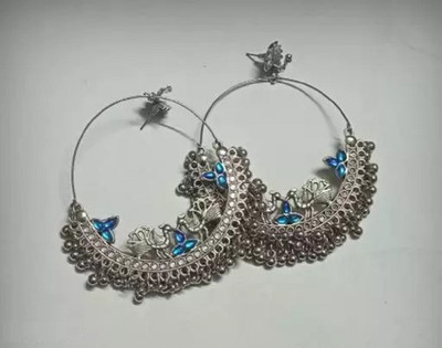 Minkiya Oxidized Earing's with Chand Bali Style Alloy Chandbali Earring, Drops & Danglers, Jhumki Earring, Tassel Earring