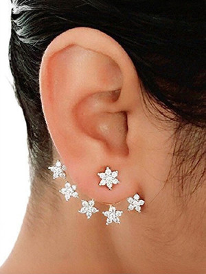 JDX American Diamond Earcuff Alloy Tunnel Earring