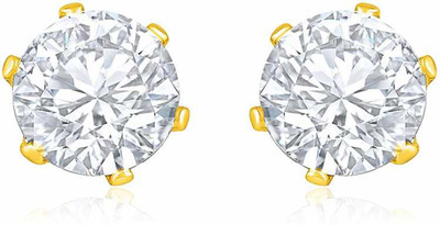 NANDANA COLLECTIONS Mens Golden Round Stud Earrings Alloy Stud Earring