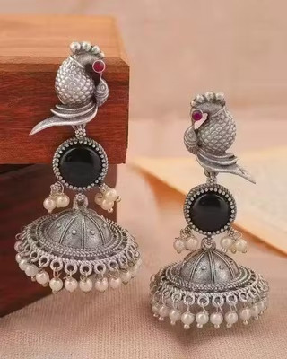 new impulse BLACK 001 Beads Alloy Earring Set