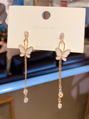 Unwind by Yellow Chimes Gold Toned Crystal Studded Butterfly Designed Dangler Crystal Alloy Drops & Danglers