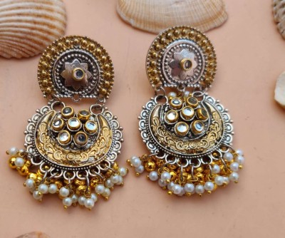 OKU Oxidized round multilayer colourful beaded jhumki for Women & girls Alloy Hoop Earring, Plug Earring, Jhumki Earring