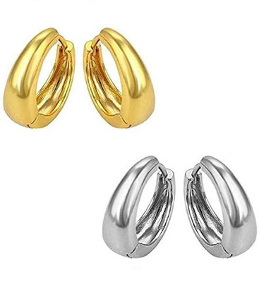 HOUSEOFTRENDZZ Unisex Gold & Silver Plated Salman Bali Hoop Earring Simple Design Alloy Huggie Earring