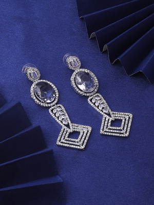 Bhagya Lakshmi Bhagya Lakshmi Blue Ad Stone earring Alloy Jhumki Earring