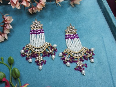 VATSALYA creation Premium Pearl String Mehandi Finish Long Elegant Alloy Drops & Danglers Alloy Drops & Danglers