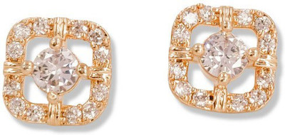 JYONA Neelam Attractive Rose Gold Plated CZ/AD studs for Women & Girls Alloy Drops & Danglers
