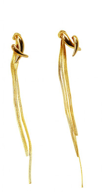 ARISAA Golden Needle Tassel Earring Brass Stud Earring