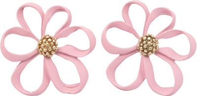 alya jewels Pink Flower Alloy Stud Earring
