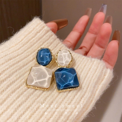MAHADEV CREATION Korean square Earrings Crystal Alloy Stud Earring