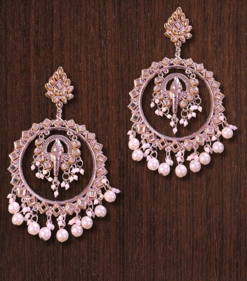 henuka imitation Ganesh Ji, Temple earrings, heavy earrings, earrings for women, dangle earrings Pearl Alloy Drops & Danglers